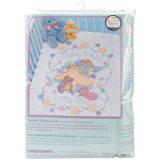 Dimensions&#xAE; Twinkle Twinkle Baby Hugs Quilt Stamped Cross Stitch Kit